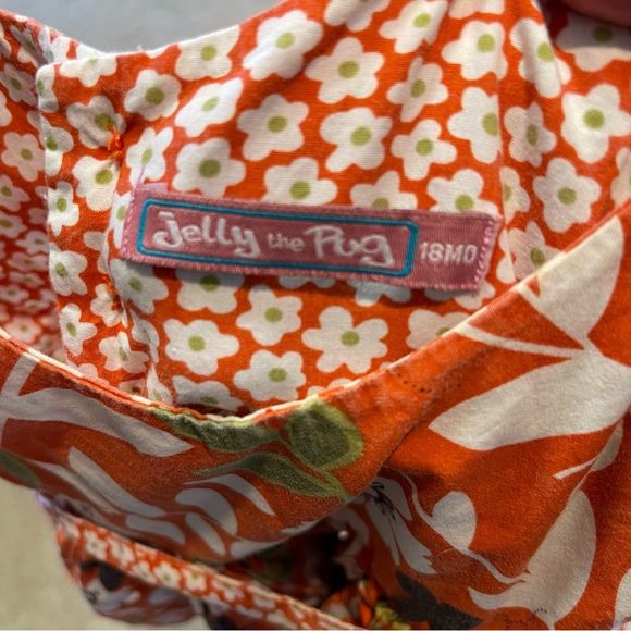Jelly The Pug Patterned Tenley Dress Multicolor Tank Ruffles Summer Girls 18MO - Picture 6 of 8